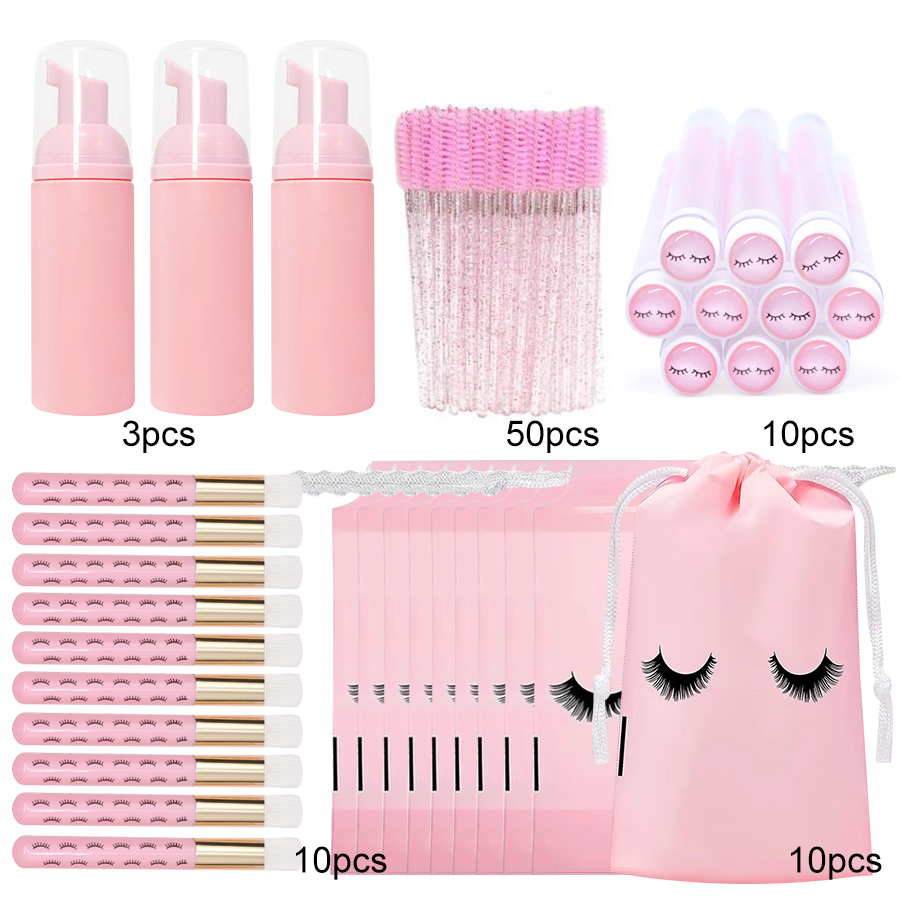 Eyelash Extension Aftercare - 83 adet kirpik şampuan şişeleri fırça