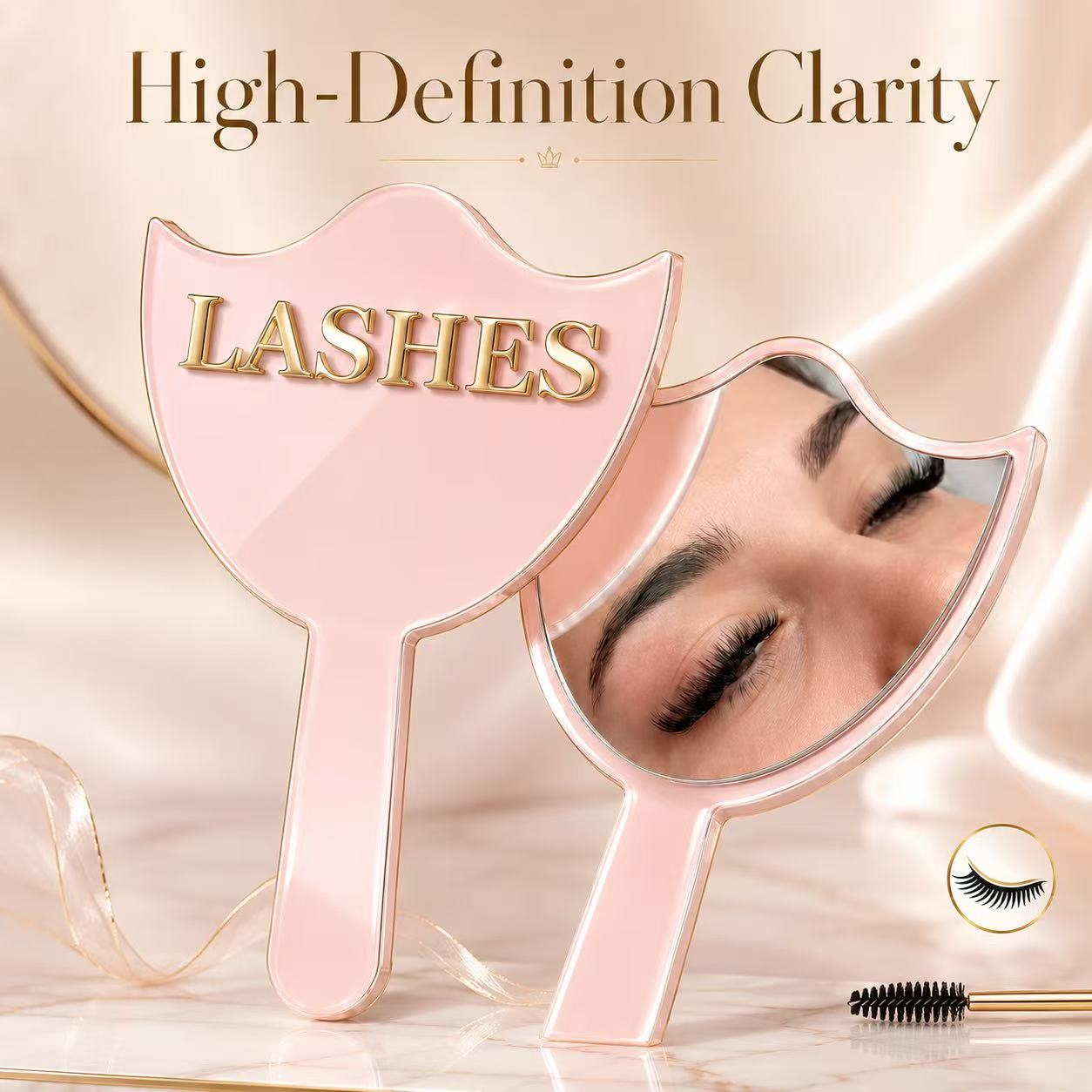 Eyelash Extension Aftercare - HD Camlı Kirpik Uzatma Aynası Saplı,